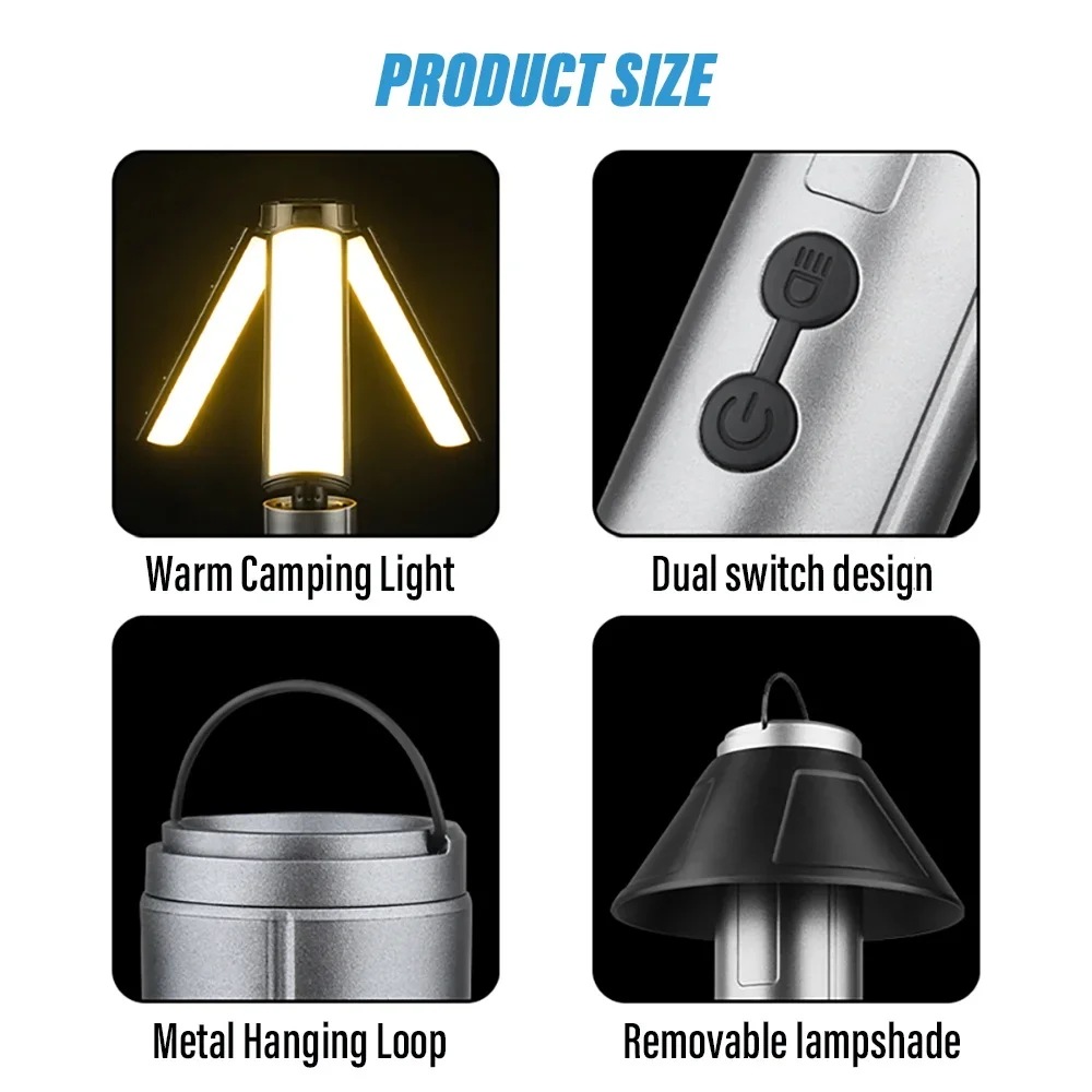 Portable rechargeable camping lantern