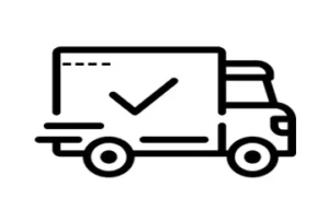 Delivery truck with check mark