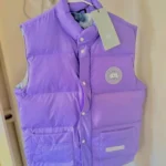 Canada Goose white down vest for winter.