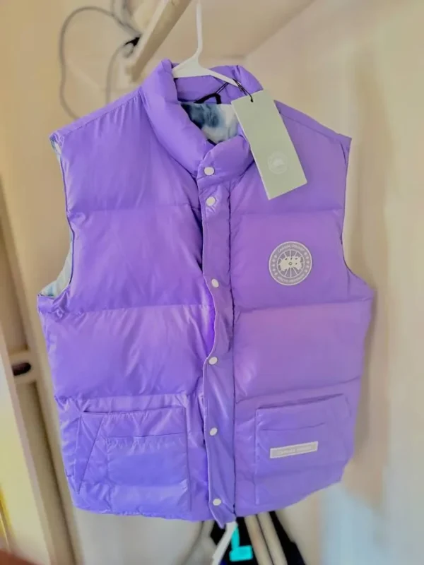 Canada Goose white down vest for winter.