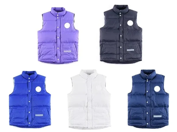White Canada Goose down vest for winter.