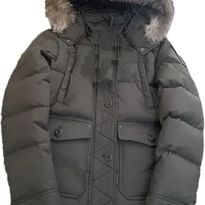 Moose Knuckles winter down jacket, warm and stylish.