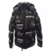 Moncler embossed down jacket for winter warmth.