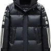 Moncler winter down jacket with letter embroidery.
