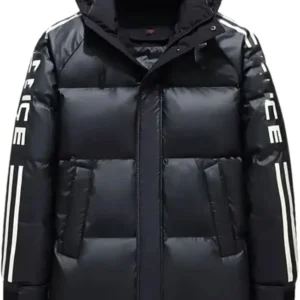 Moncler winter down jacket with letter embroidery.