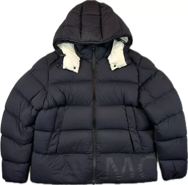 Moncler winter down jacket with logo.