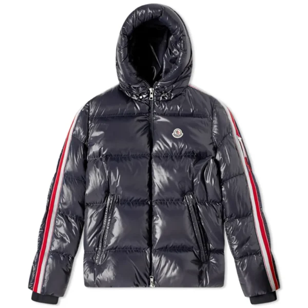 Moncler winter jacket with arm webbing.