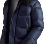 Moncler winter down jacket, stylish warmth.