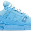 Blue Louis Vuitton LV Trainer embossed monogram sneakers