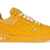 Louis Vuitton yellow embossed monogram LV Trainer sneakers